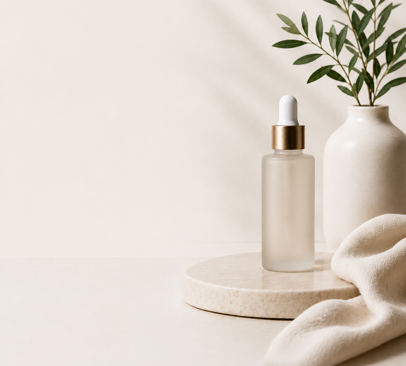 Renew Facial Oil bottle with olive branch